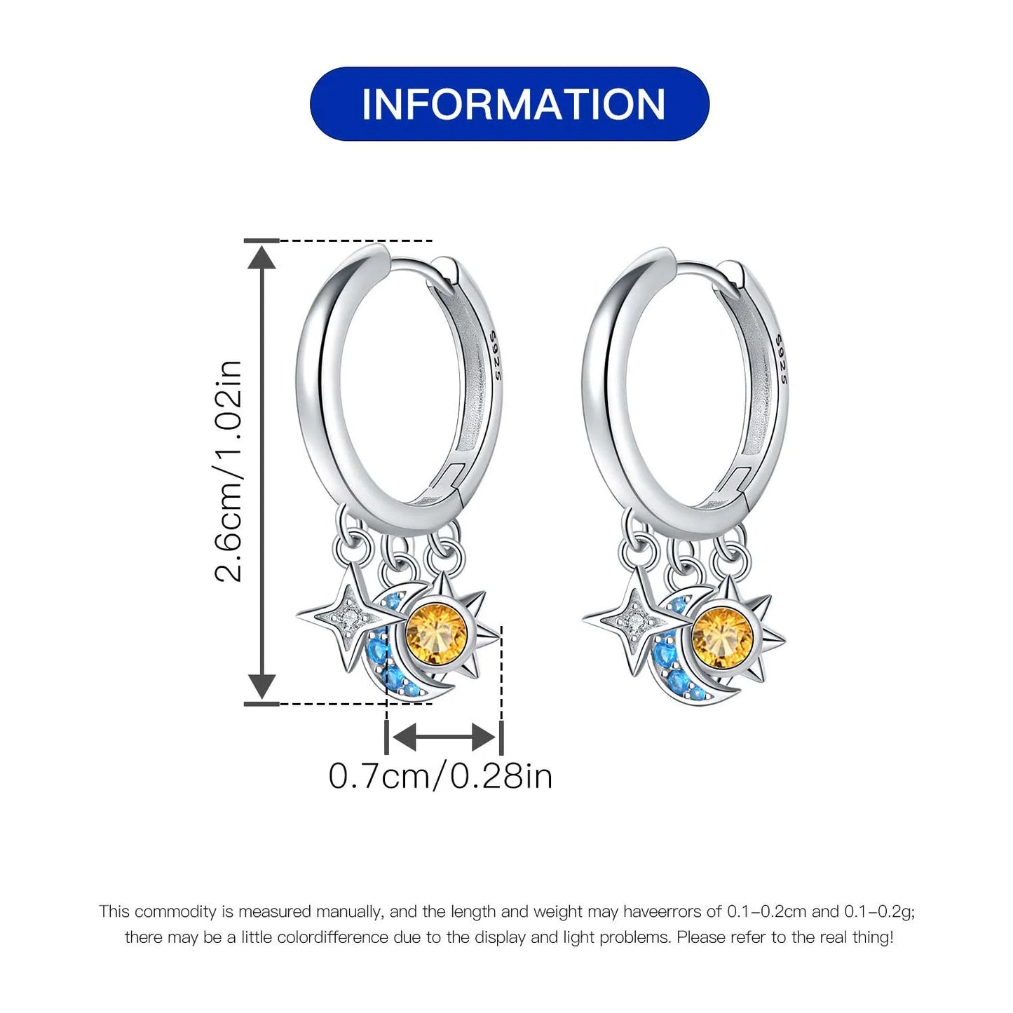 Orstarry-pendientes circulares de Plata de Ley 925 con forma de gota para mujer, aretes colgantes, joyería versátil para fiesta, regalos