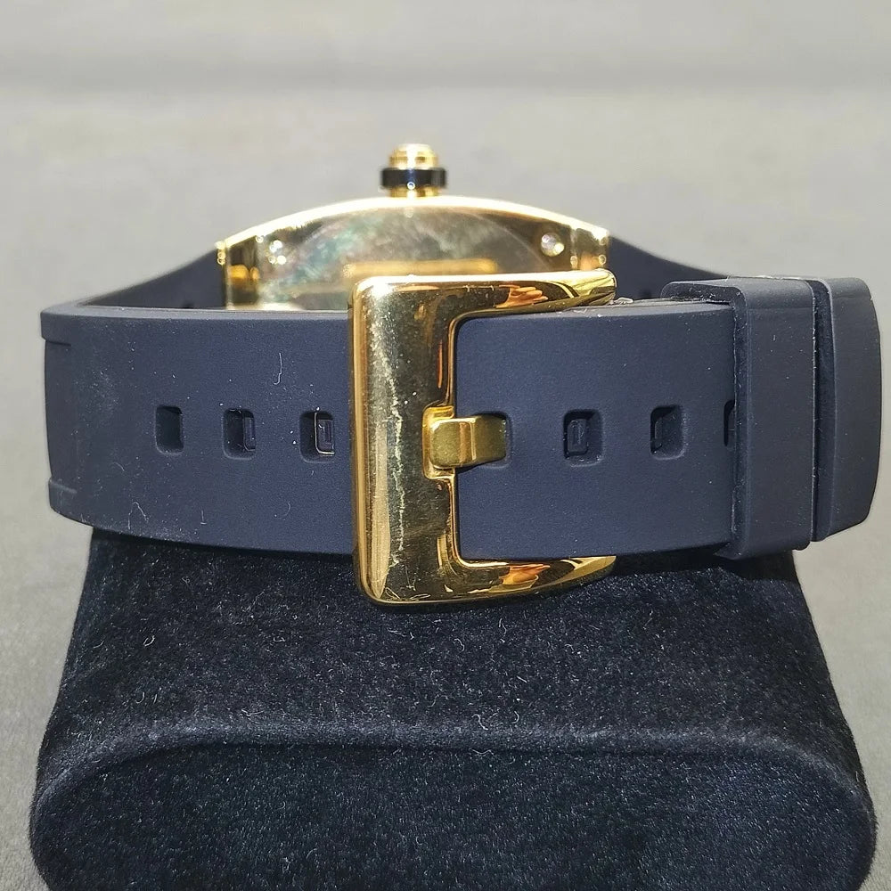 MISSFOX, nuevos relojes de pulsera para hombre, correa de goma Tonneau, reloj de cuarzo resistente al agua para hombre, relojes huecos de oro clásicos únicos para hombre, regalos