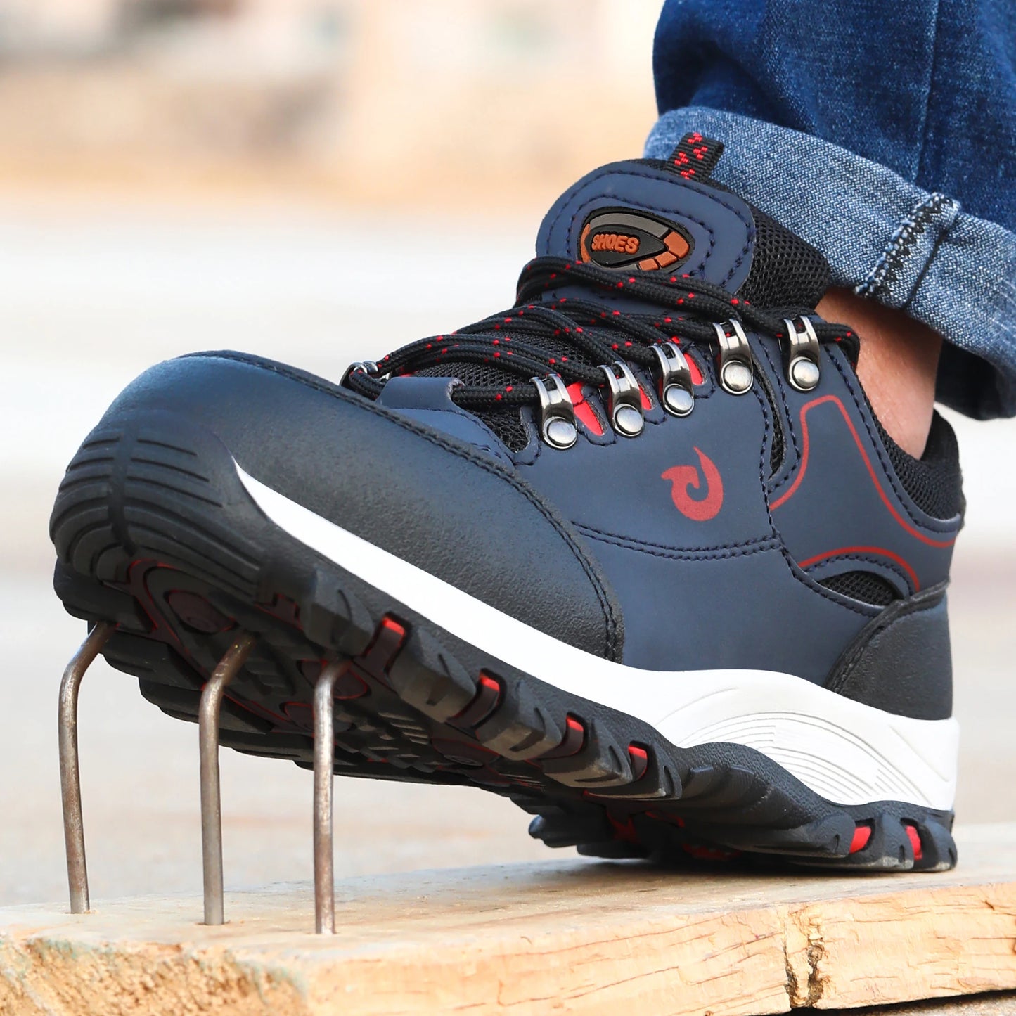 Zapatos con puntera de acero para hombre, botas de trabajo, zapatos de seguridad para el trabajo a prueba de pinchazos, zapatos de trabajo protectores, calzado masculino, zapatillas de seguridad