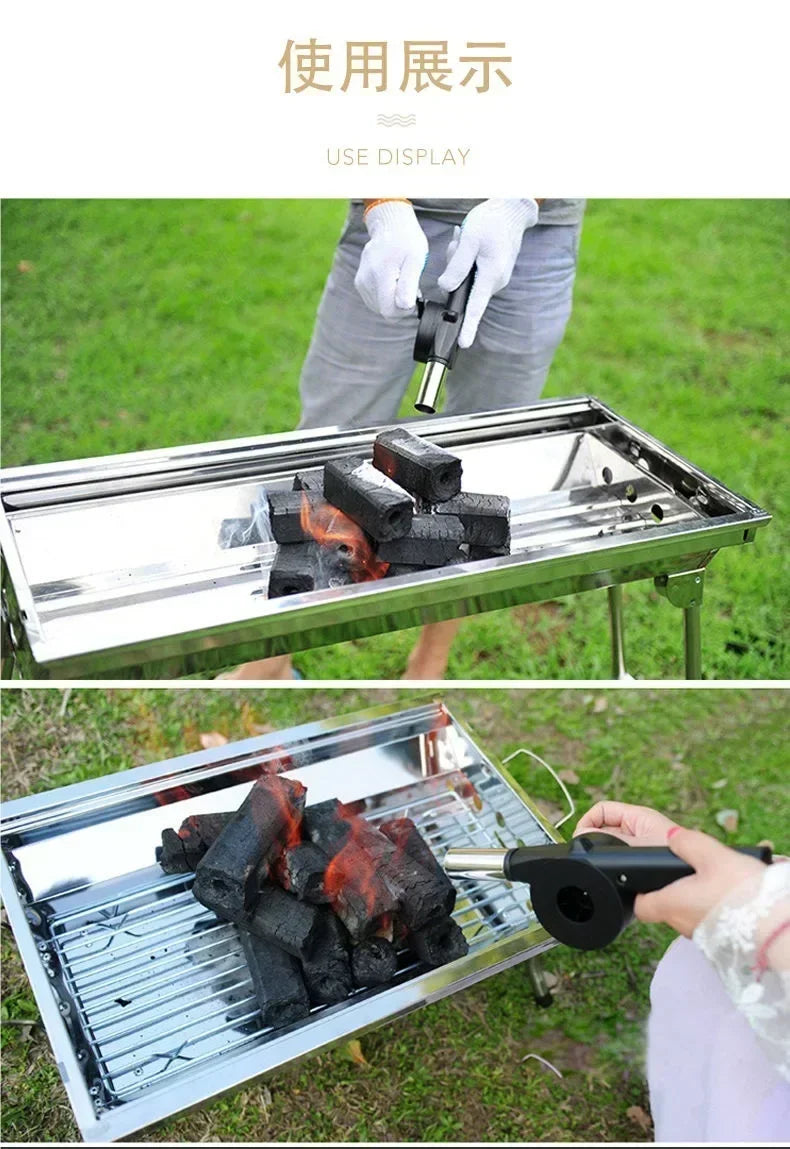 Ventilador de barbacoa para acampar, soplador portátil manual, soplador eficiente para hacer fuego, soplador de combustión de carbón, herramientas para barbacoa y Picnic
