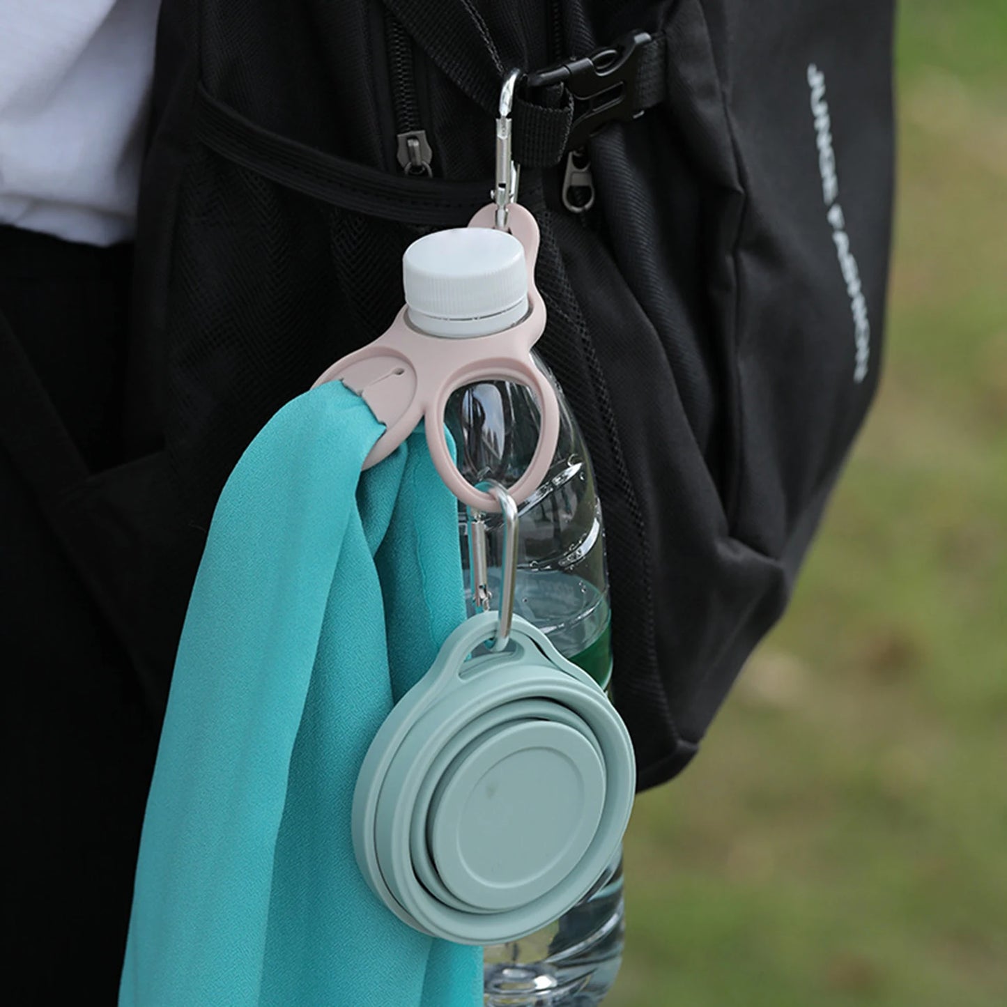 Mosquetón portátil 3 en 1, gancho de silicona duradero para acampar, viajes en bicicleta, supervivencia salvaje, pesca, ganchos para mochila al aire libre, 1/2/5 Uds.