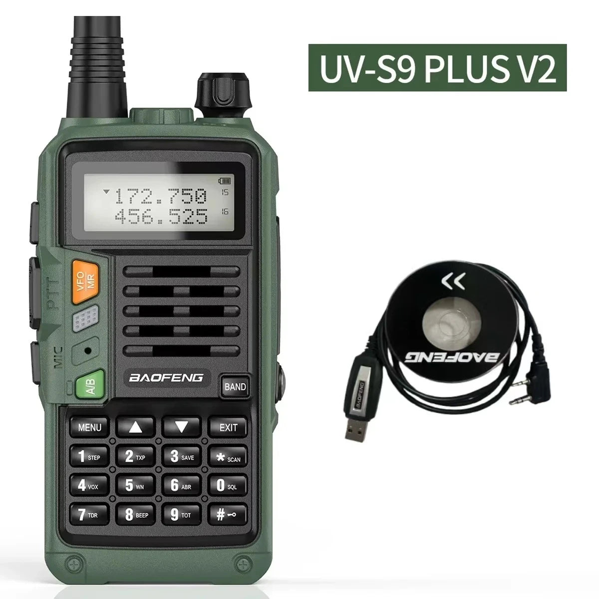 BAOFENG UV-S9 PLUS 10W Walkie Talkie banda Dual de largo alcance VHF UHF Radio de mano para UV-5R UV-K5 Ham Radio bidireccional para acampar