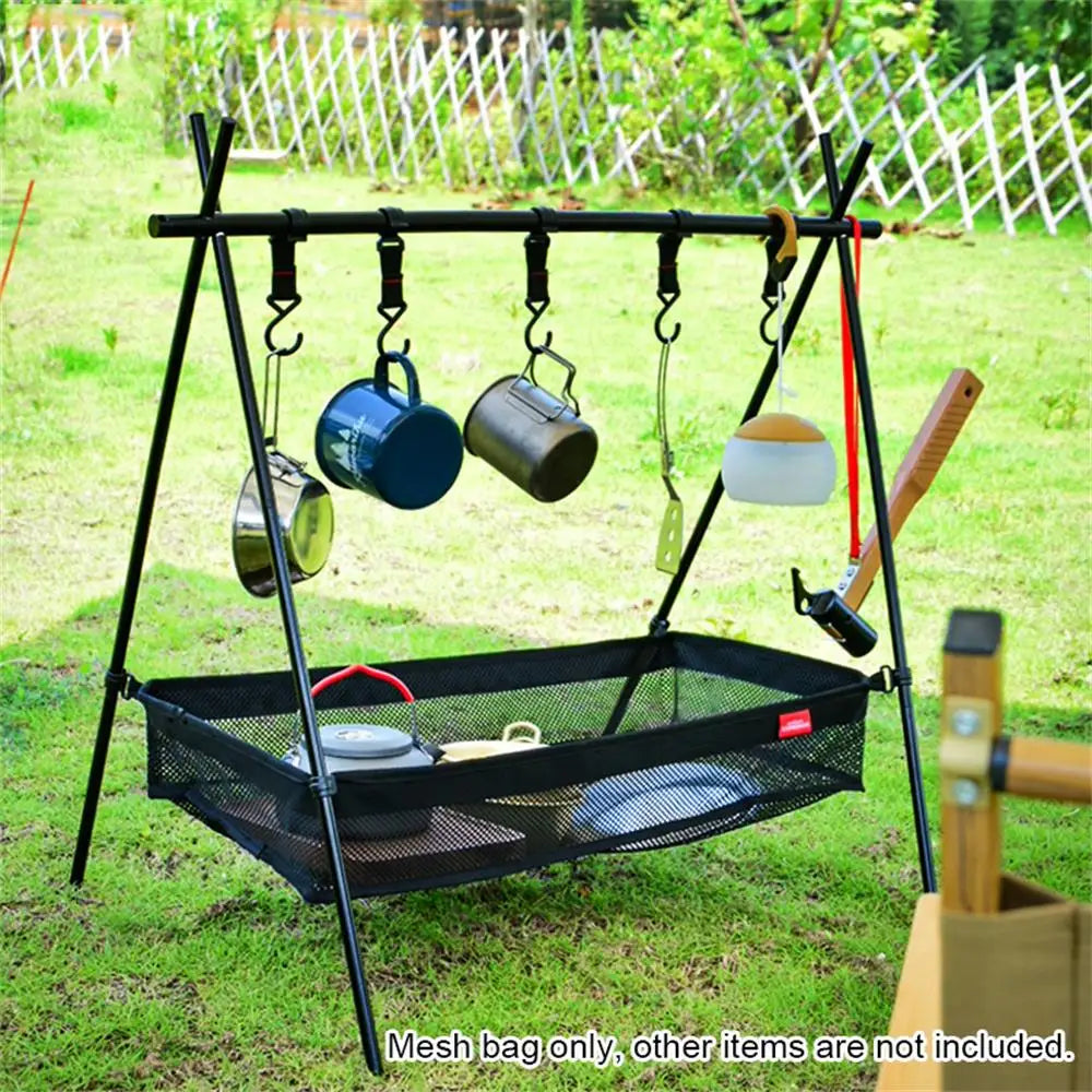 Bolsa de almacenamiento para debajo de la mesa de Picnic, caja de almacenamiento de escritorio, trípode, cesta de malla, organizador, mesa de Camping, estante de trípode para Picnic y Camping