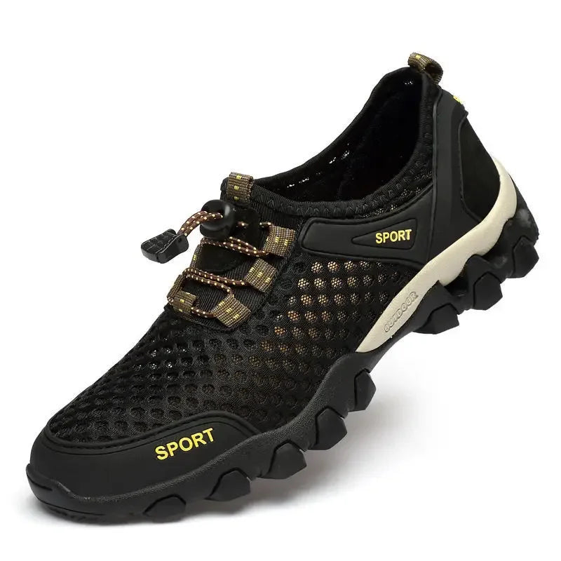 Zapatos de malla transpirables a la moda de verano, zapatillas de tenis informales para hombre, zapatos de senderismo antideslizantes para hombre, zapatos de senderismo para hombre