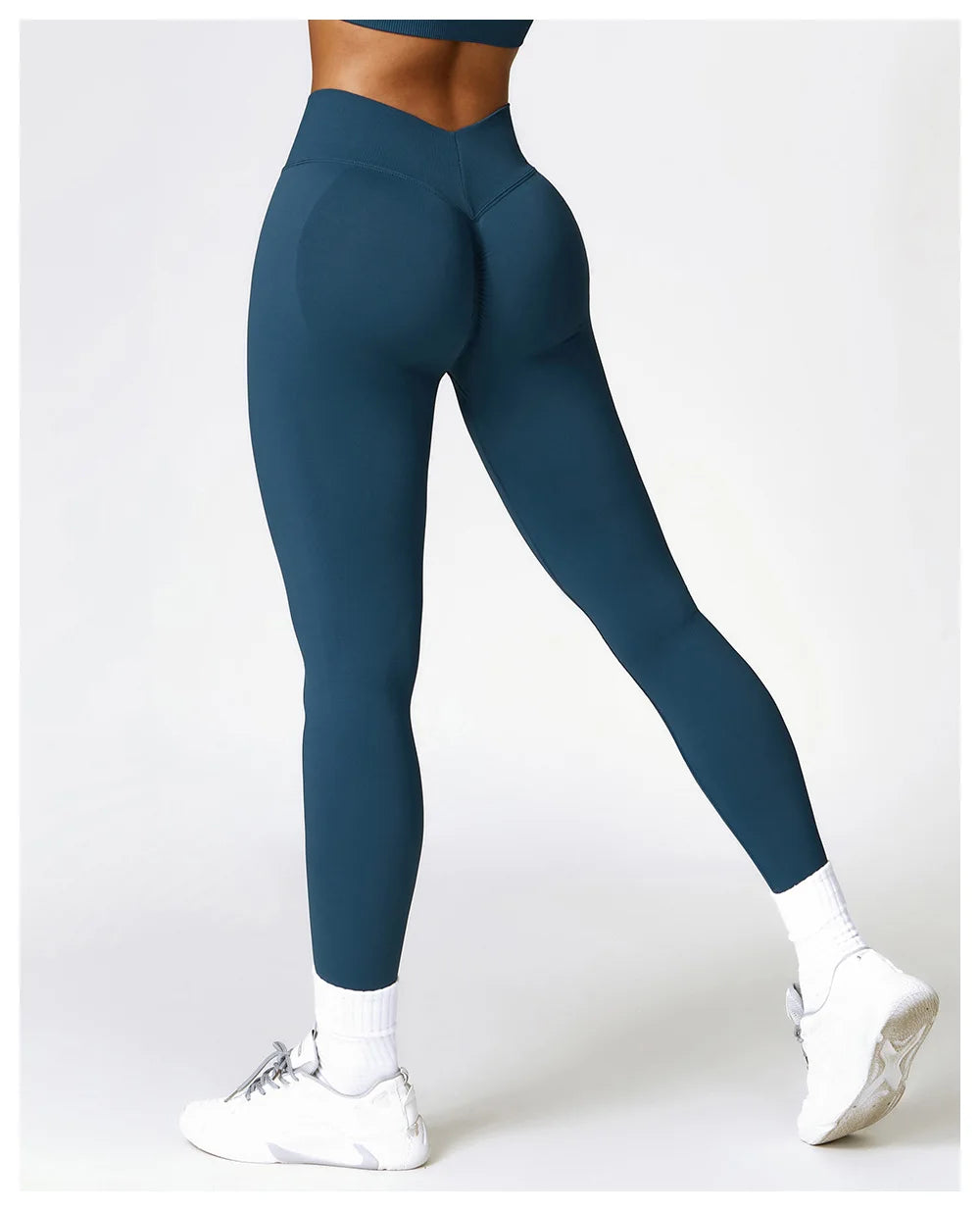 Mallas deportivas con espalda en V para mujer, pantalones atléticos para Fitness, gimnasio, Yoga, mallas con Control de Scrunch, mallas de entrenamiento para ejercicio y correr