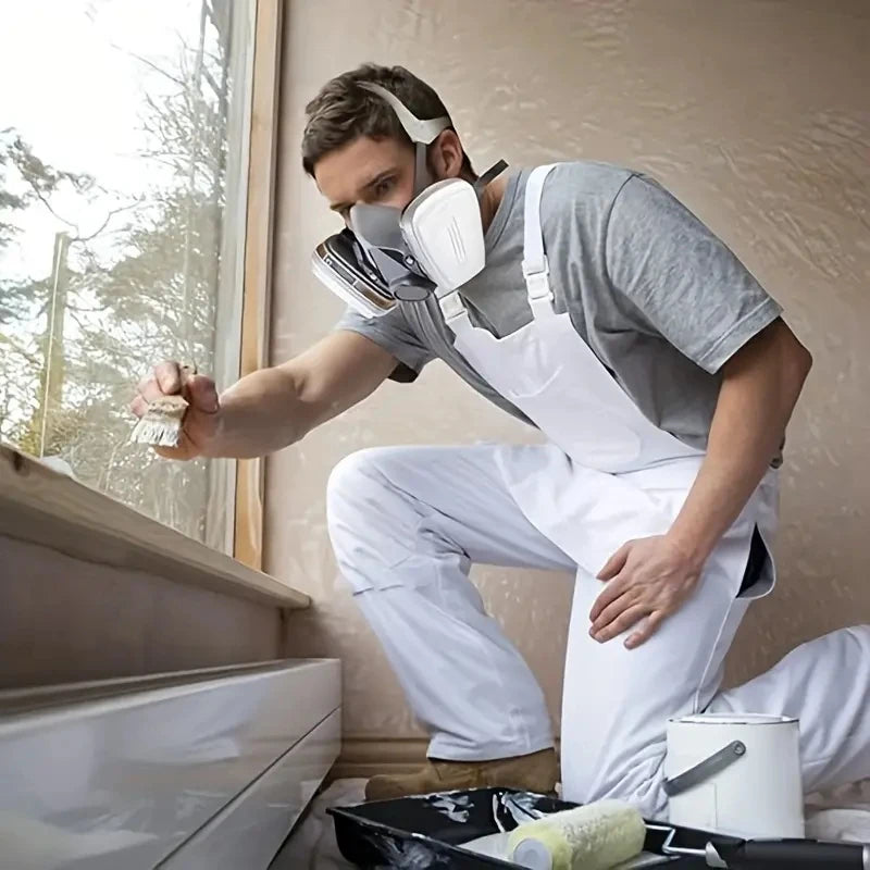 Respirador de Gas 7 en 1/16 en 1, máscara de media cara para pintura, pulverización, Vapor orgánico, filtro de Gas quÃÂmico, seguridad en el trabajo, 6200