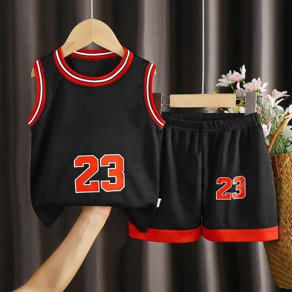 Conjunto de traje de pelota deportiva para niños, traje sin mangas para niños, traje de baloncesto para bebé, chaleco, pantalones cortos, traje de rendimiento, traje deportivo de secado rápido