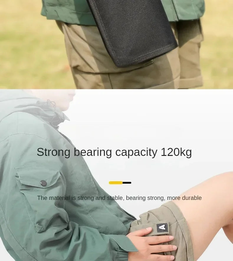 Taburete plegable portátil con cremalleras ajustables, estructura de metal duradera, silla de pesca con cremallera, silla para acampar al aire libre y senderismo