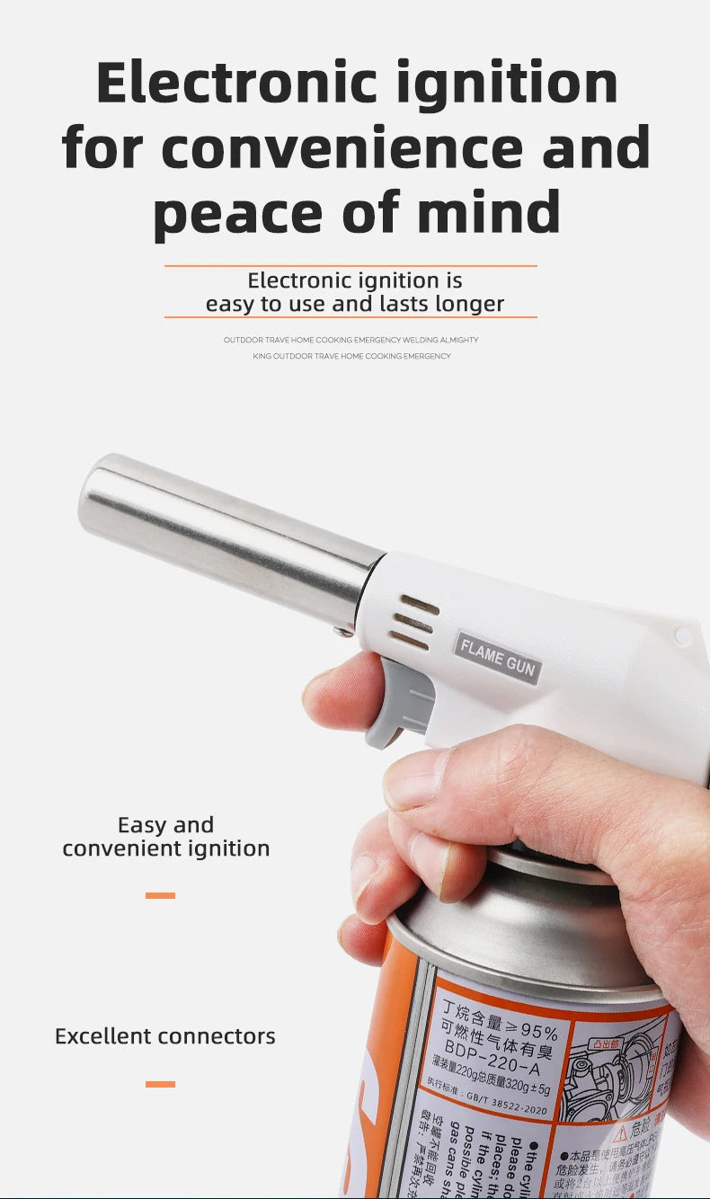 Pistola de llama antorcha para cocinar autólisis Gas butano quemador de soldadura quemador de Gas llama soplete de Gas soplado para barbacoa Camping Cookin