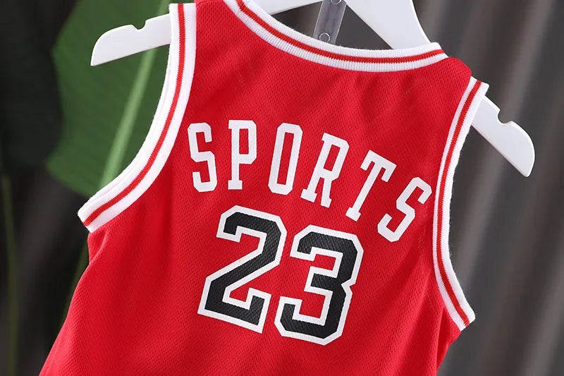 2025 Verano bebé niño niña baloncesto guarderÃÂa ropa camiseta camisola + Pantalones cortos niños chándales 1 2 3 4 5 6 años