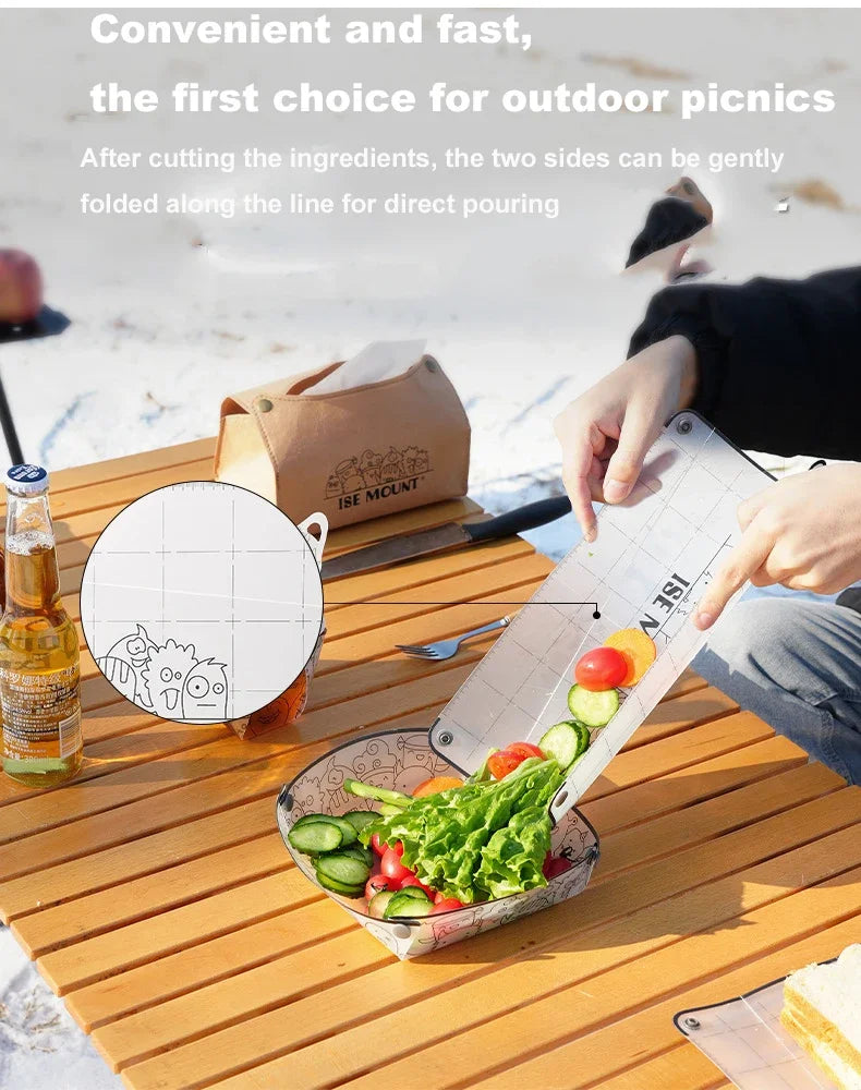 Tabla de comedor plegable de PP para exteriores, tabla de cortar portátil ultraligera de calidad alimentaria, Mini tabla de cortar, accesorios de Camping, herramienta de Picnic