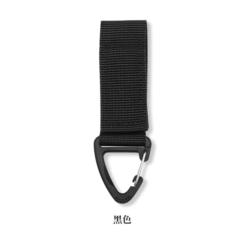 Hebilla retráctil automática táctica de alambre de acero, suministros de acampada, llavero elástico antirrobo, mosquetón, cuerda con hebilla, 1 ud.