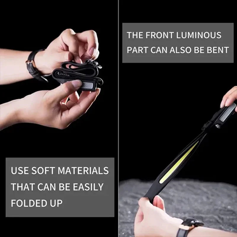 Nueva linterna frontal con Sensor LED recargable por USB, linterna XPE + COB para acampar, linterna impermeable para pesca, paquete de 3/2/1