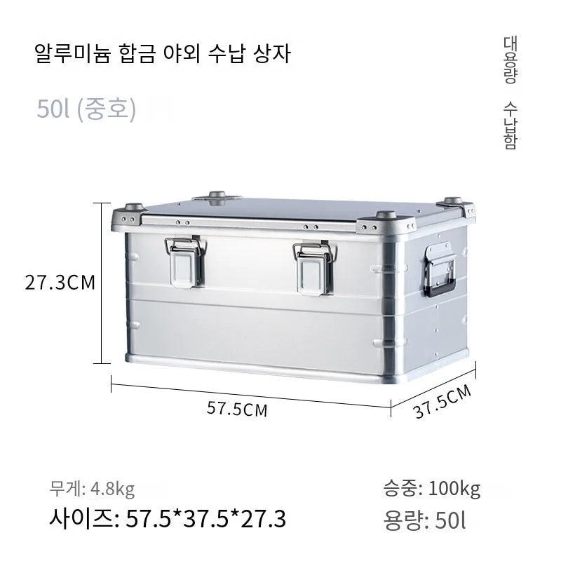 Caja de almacenamiento al aire libre de 30-80L para acampar, Picnic, viajes, aleación de aluminio, caja de gran capacidad, accesorios, bolsa de almacenamiento, accesorios para senderismo