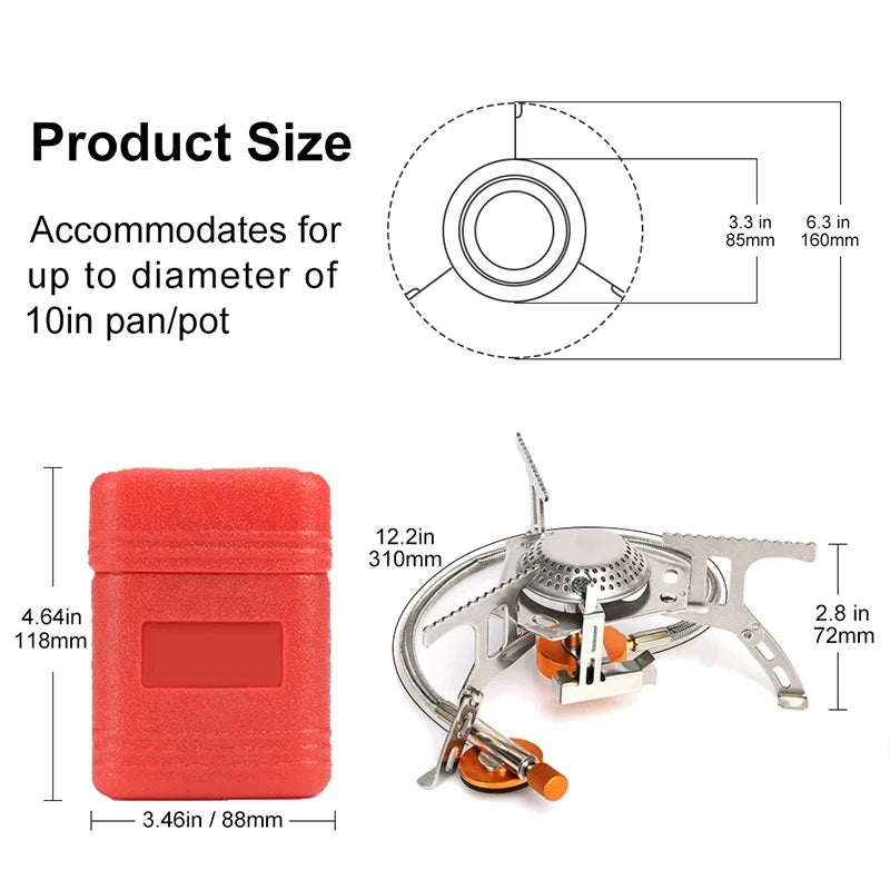Estufa de Gas para acampar, estufa plegable portátil para mochilero al aire libre, equipo turÃstico para cocinar, senderismo, Picnic, 3500W