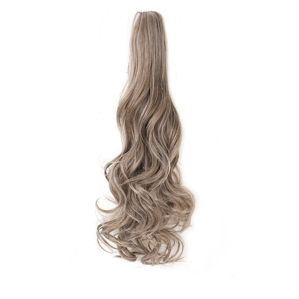 Extensión de cola de caballo, pinza sintética en postizo, extensiones de cabello de cola de caballo onduladas y rizadas, peluca larga de cola de caballo para mujer