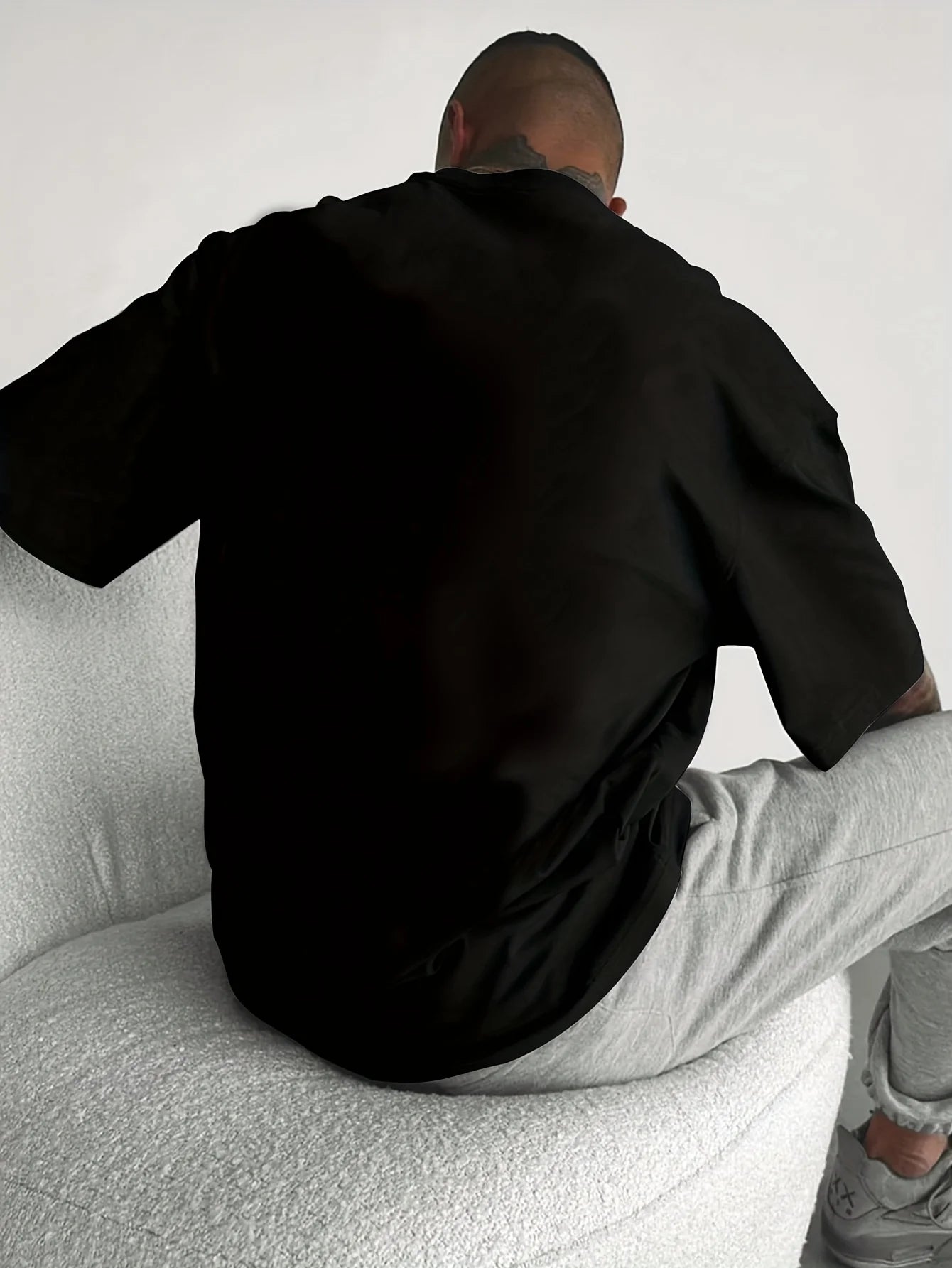 Camiseta deportiva informal de algodón puro 100% para hombre, camiseta holgada y a la moda con estampado de oso de dibujos animados, cuello redondo, manga corta, verano