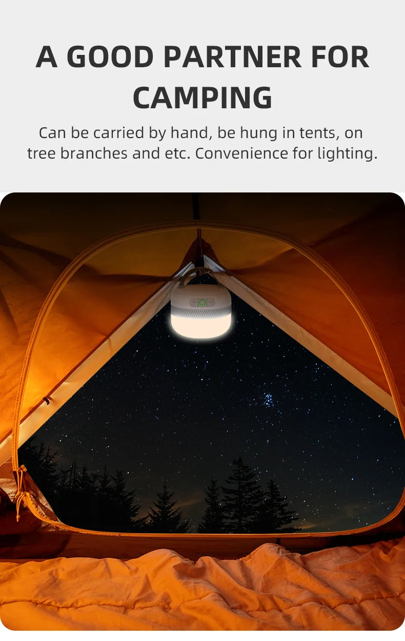 Linterna LED para acampar al aire libre LV10, linterna de Camping recargable de 230 horas con accesorio de iluminación magnético, luz de emergencia portátil