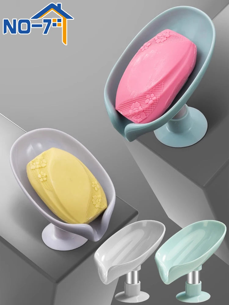 Soporte para jabón, escurridor de agua, jabonera con forma de hoja, escurridor de jabón para ducha, ventosa, contenedor de jabón, accesorios modernos para baño