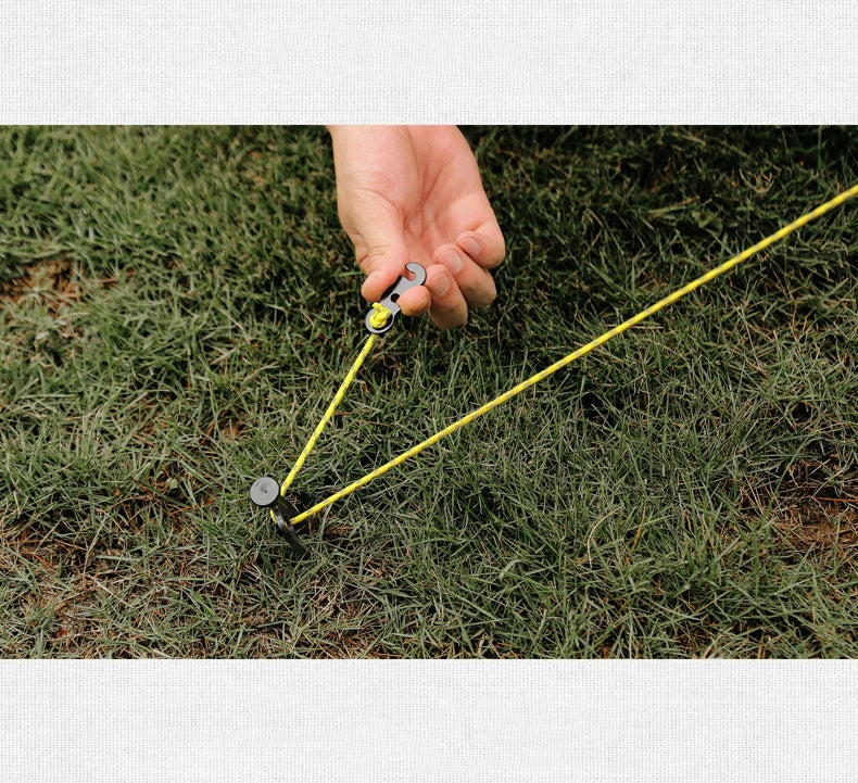 10 Uds. Hebillas de cuerda para tienda de campaña, aleación de aluminio, tapón de cuerda de viento para acampar al aire libre, toldo Wigwam, hebilla de seguridad ajustable