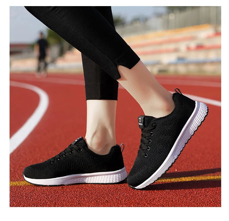 2024 zapatos deportivos para mujer, zapatillas de plataforma a la moda, zapatos planos para correr para primavera e invierno para mujer