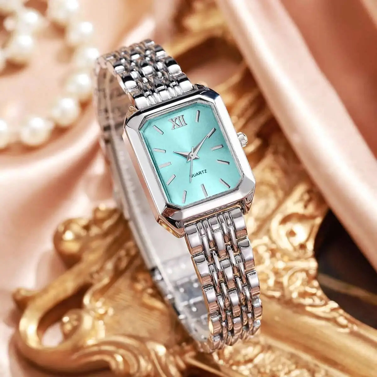 Reloj de cuarzo rectangular a la moda para Mujer, relojes de pulsera analógicos de lujo, Reloj de Mujer para niñas, Reloj de regalo (sin caja)