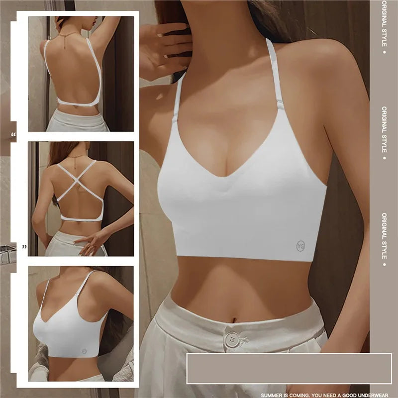 Sujetadores acolchados sin costuras ultrafinos para mujer, ropa interior de seda de hielo, lencería Sexy de pecho pequeño, Push Up, Tops de tubo Sexy, sujetador íntimo