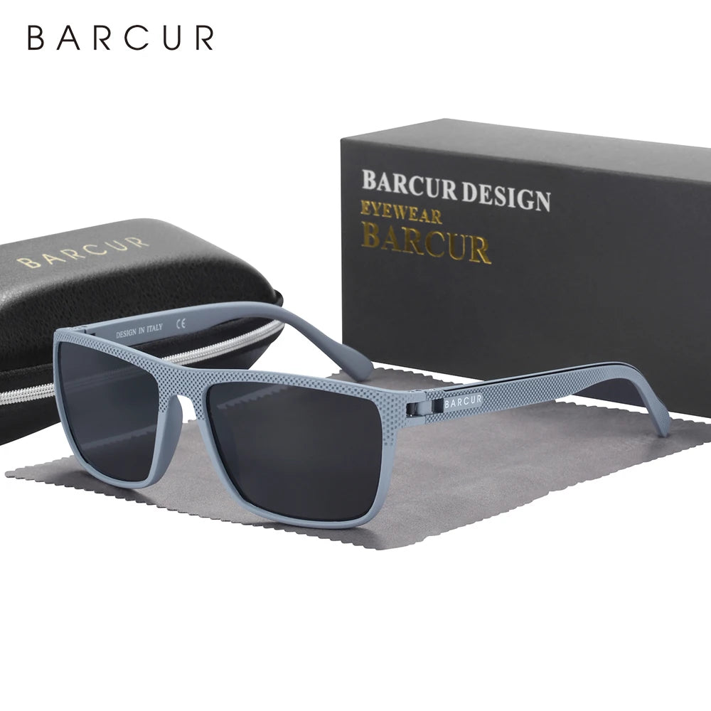 BARCUR-gafas de sol polarizadas TR90 para hombre y mujer, lentes deportivas ligeras, accesorio de protección UVAB