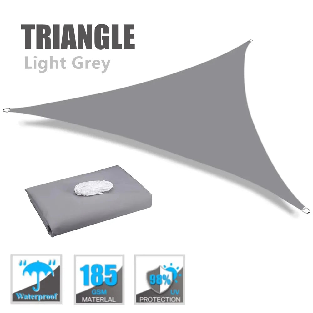 Toldo de vela impermeable triangular grande de 7M/5M/3M/2M para jardín al aire libre, toldo para Patio, tiendas de campaña, tela parasol para piscina