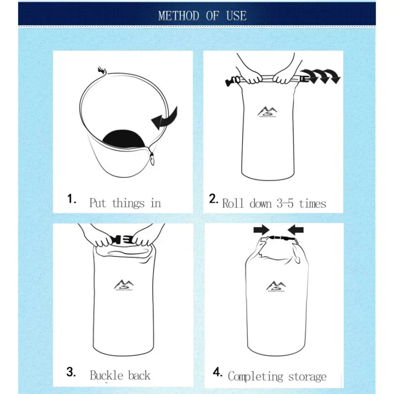 Bolsa seca impermeable 5L10L20L40L70L para acampar, senderismo, natación, Rafting, Kayak, río, senderismo, pesca, bolsa de agua al aire libre