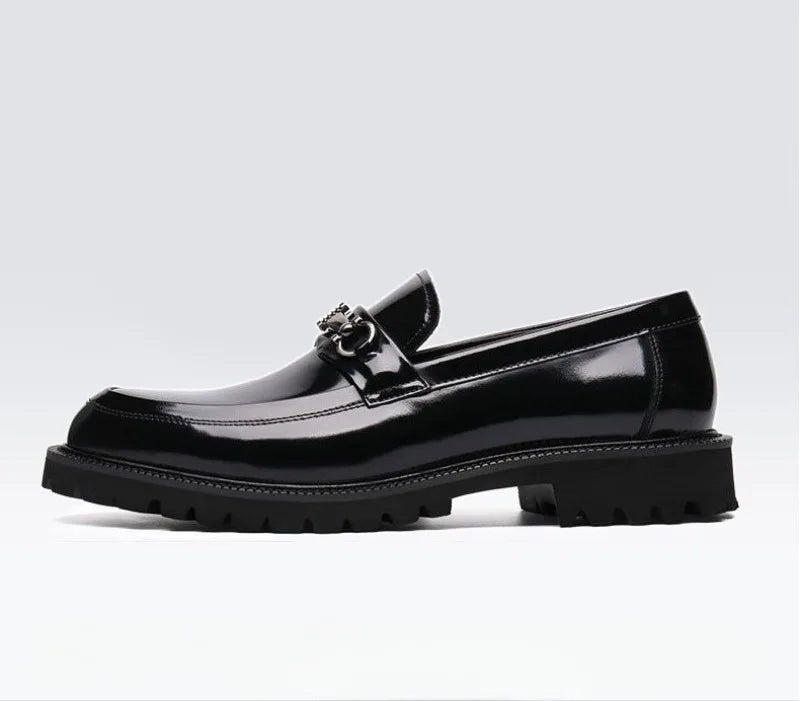 Zapatos de vestir de cuero para hombre, hebilla de calle de caballo, zapatos Oxford de alta calidad para hombre, zapatos formales para fiesta de boda y oficina, talla grande 38-48