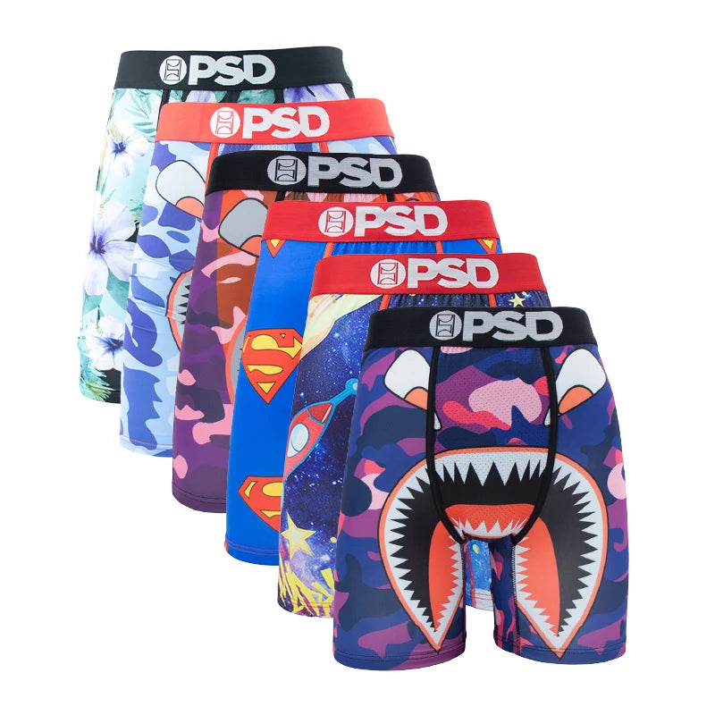 6 uds Boxer para hombre Cueca calzoncillos transpirables para hombre bragas para hombre de talla grande S-XXL estampado ropa interior de natación para hombre Boxershorts sexis para hombre