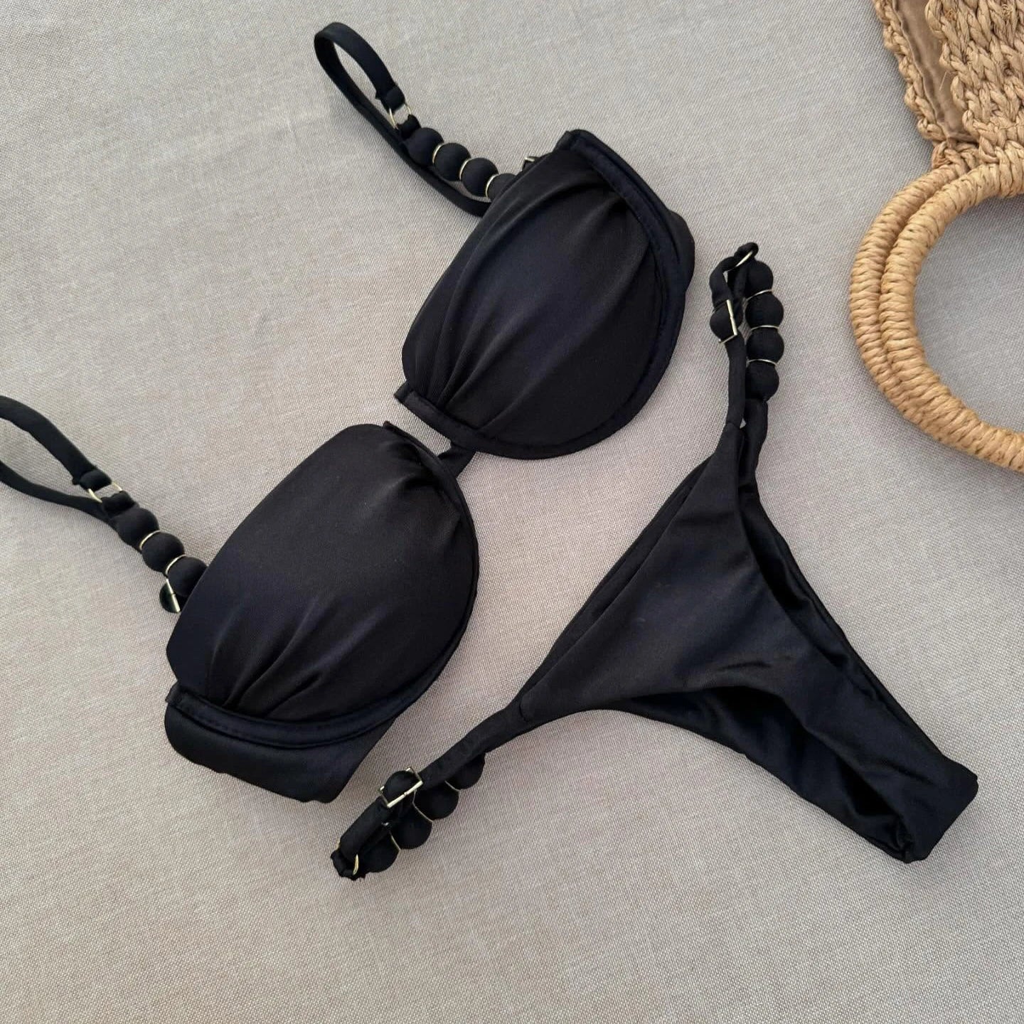 Bikinis Push Up, traje de baño Sexy para mujer, traje de baño femenino 2021, Bikini Bandeau, Tanga, trajes de baño triangulares, traje de baño con cuello Halter, ropa de playa