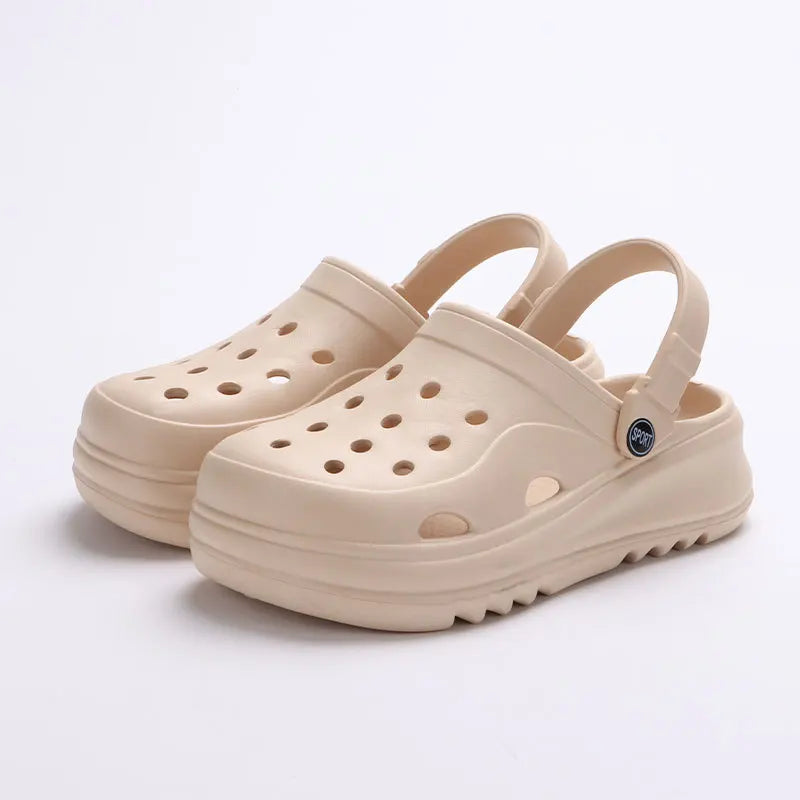 Zuecos de plataforma gruesa para mujer, sandalias de playa antideslizantes con parte inferior gruesa, cuñas de moda para verano 2024, sandalias EVA, zapatillas