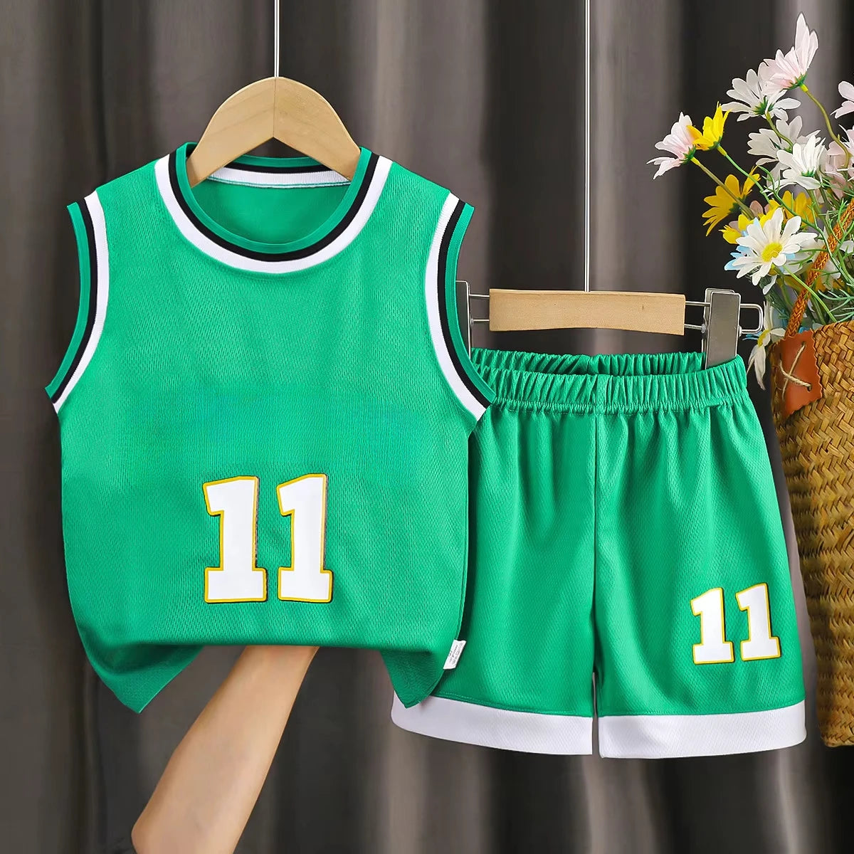 Conjunto de traje de pelota deportiva para niños, traje sin mangas para niños, traje de baloncesto para bebé, chaleco, pantalones cortos, traje de rendimiento, traje deportivo de secado rápido