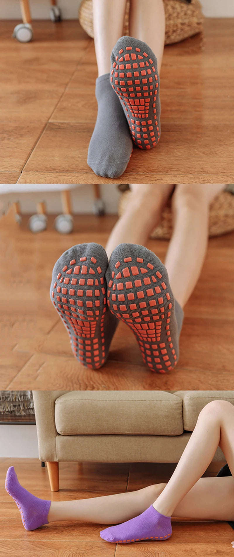 Calcetines antideslizantes para niños y adultos, calcetines de trampolín para padres e hijos, calcetines de algodón elásticos, calcetines deportivos para niños y niñas