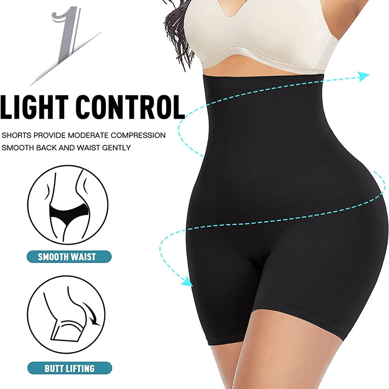 Pantalones cortos moldeadores de cintura alta para mujer, ropa moldeadora para Control de barriga, muslo, entrenador de cintura adelgazante, levantador de glúteos, bragas moldeadoras