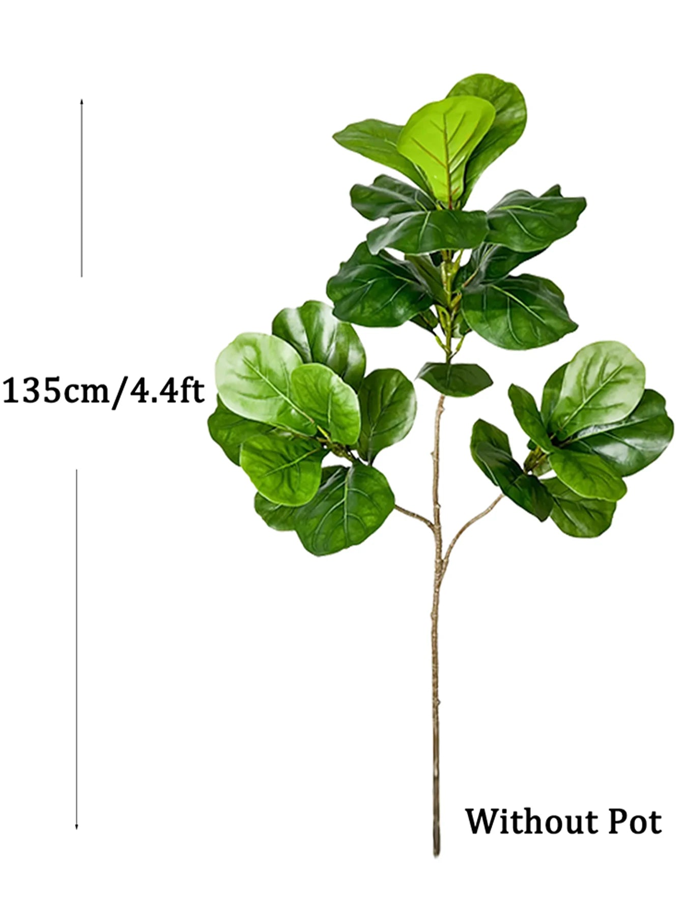 ÃÂrbol Ficus Artificial grande de 70-135cm, rama de plantas de goma falsas, hojas de violÃÂn de plástico para decoración interior y exterior del jardÃÂn del hogar