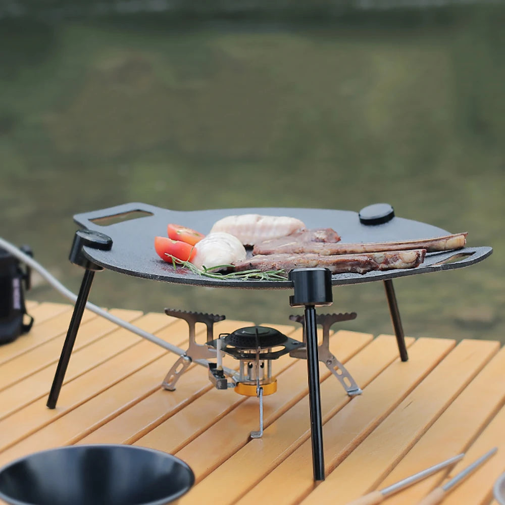 Soporte Triangular para barbacoa al aire libre, estante para ollas desmontable multifuncional, portátil, ajustable con cadena, suministros para acampar al aire libre