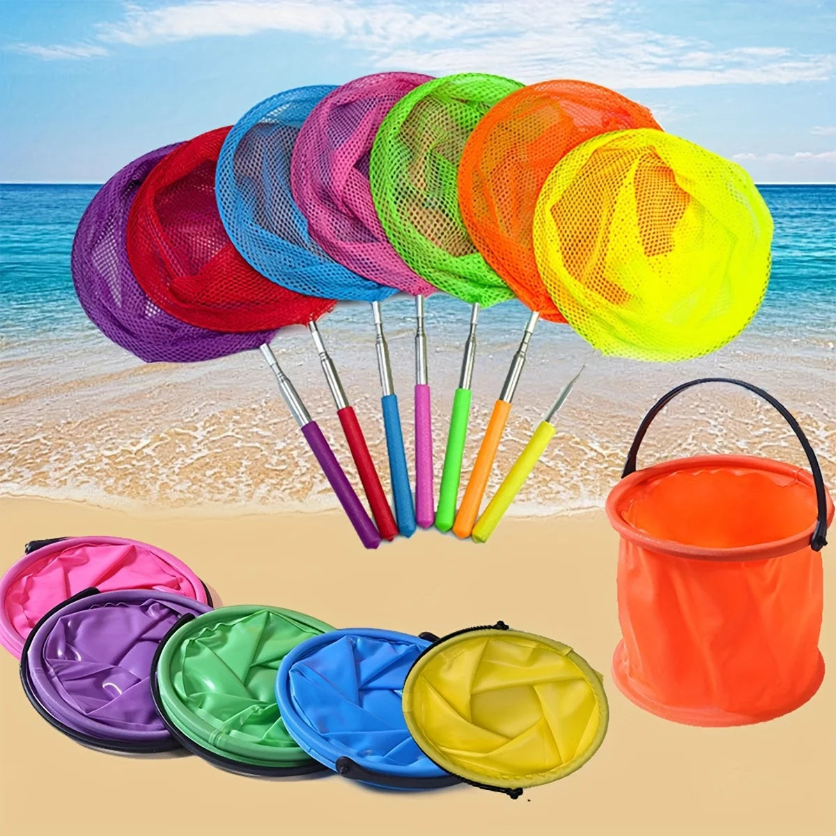 Cubo plegable con asa, portátil, para playa, viajes, fiestas en el jardín al aire libre, camping, picnics, pesca y senderismo, 10/4/1 Uds.