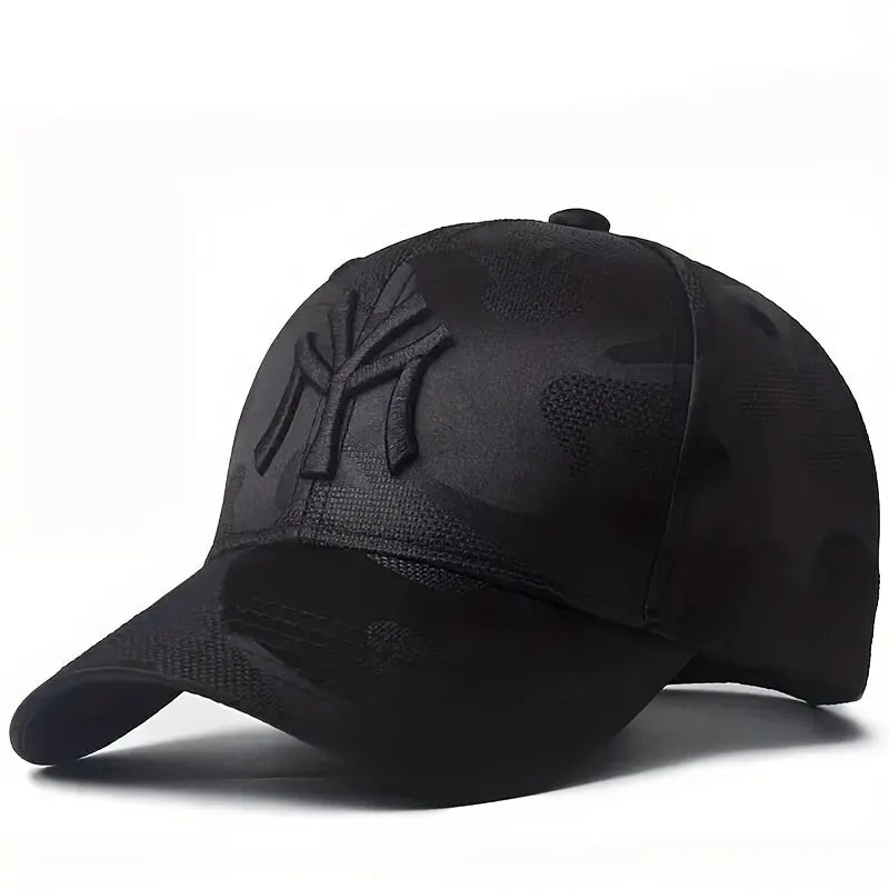 Sombreros de béisbol de camuflaje con bordado de letras a la moda, sombreros casuales ajustables para exteriores para primavera y otoño, sombrero protector solar