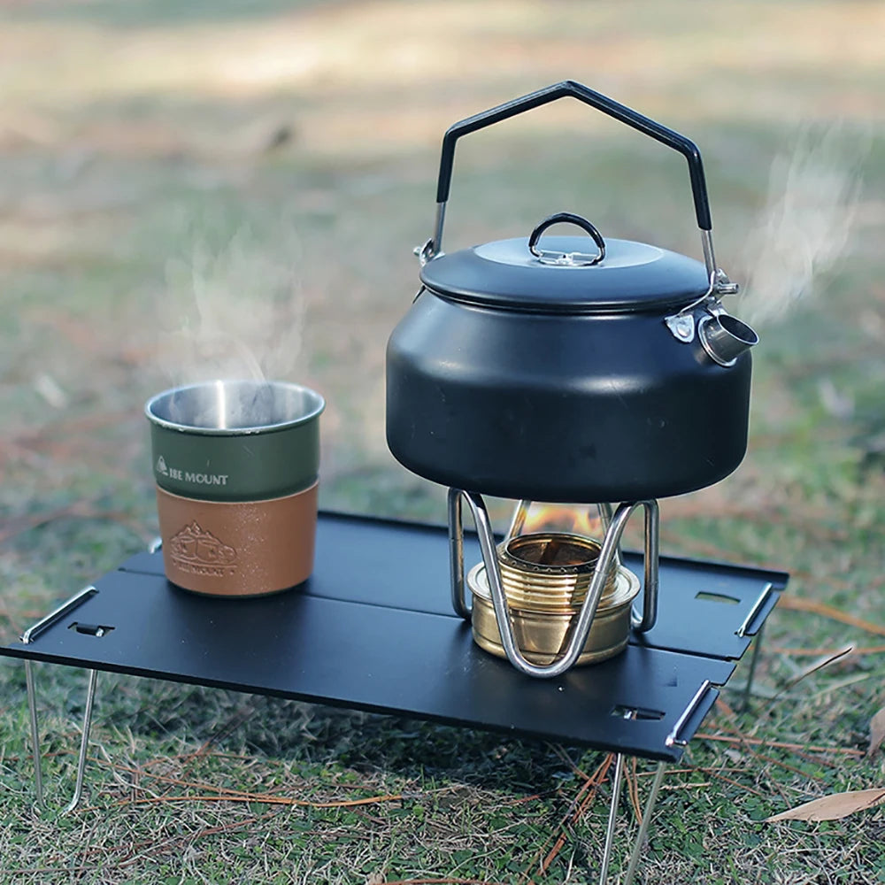 Soporte para estufa de Alcohol para acampar al aire libre, soporte desmontable de acero inoxidable, accesorios creativos portátiles para acampar, senderismo y acampada