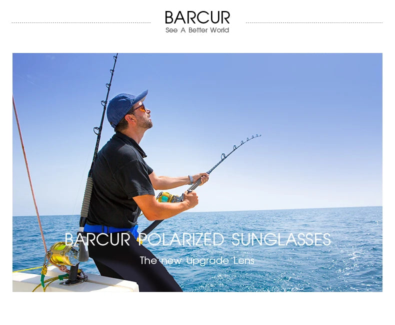 BARCUR-gafas de sol polarizadas TR90 para hombre y mujer, lentes deportivas ligeras, accesorio de protección UVAB
