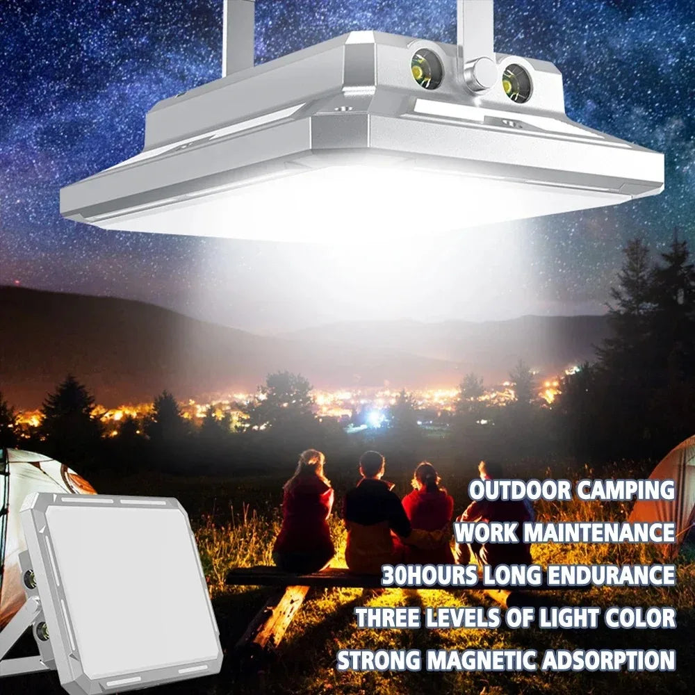 Luz LED para tienda de campaña, reflector recargable, iluminación de emergencia para exteriores de alta potencia, lámparas de noche colgantes portátiles impermeables