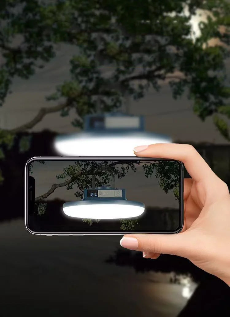 Luz LED recargable para acampar con absorción magnética, Banco de energía de doble uso, lámpara colgante, iluminación de emergencia