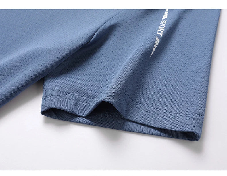 CHRLCK-camisetas de secado rápido para correr para hombre, camisetas transpirables para senderismo y pesca, Camisa corta para deportes al aire libre de elasticidad suave, verano