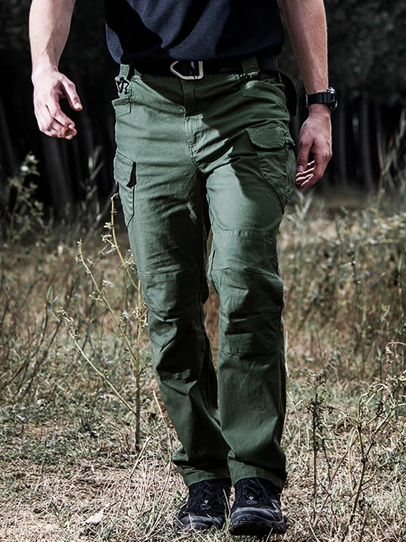 Pantalones Cargo tácticos para hombre, pantalones tácticos transpirables impermeables, pantalones largos militares informales para hombre, pantalones Cargo de secado rápido para hombre