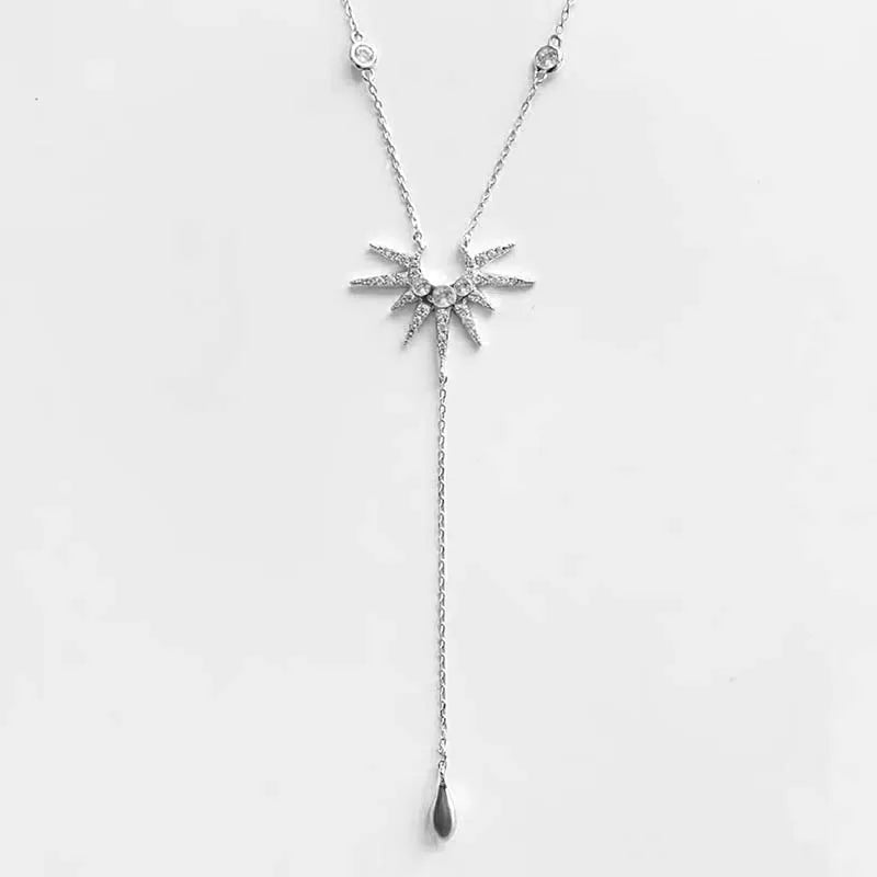 Collares con colgante en forma de Y de Color dorado a la moda para mujeres y niñas, Gargantilla larga con borla de circonia cúbica de lujo, regalo de joyerÃa