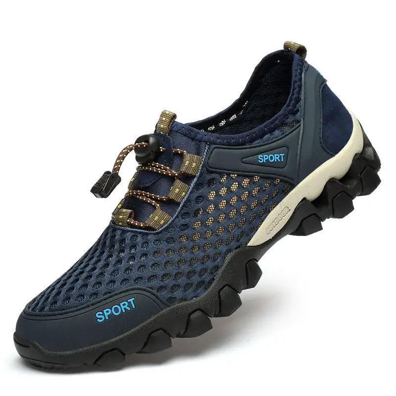 Zapatos de malla transpirables a la moda de verano, zapatillas de tenis informales para hombre, zapatos de senderismo antideslizantes para hombre, zapatos de senderismo para hombre