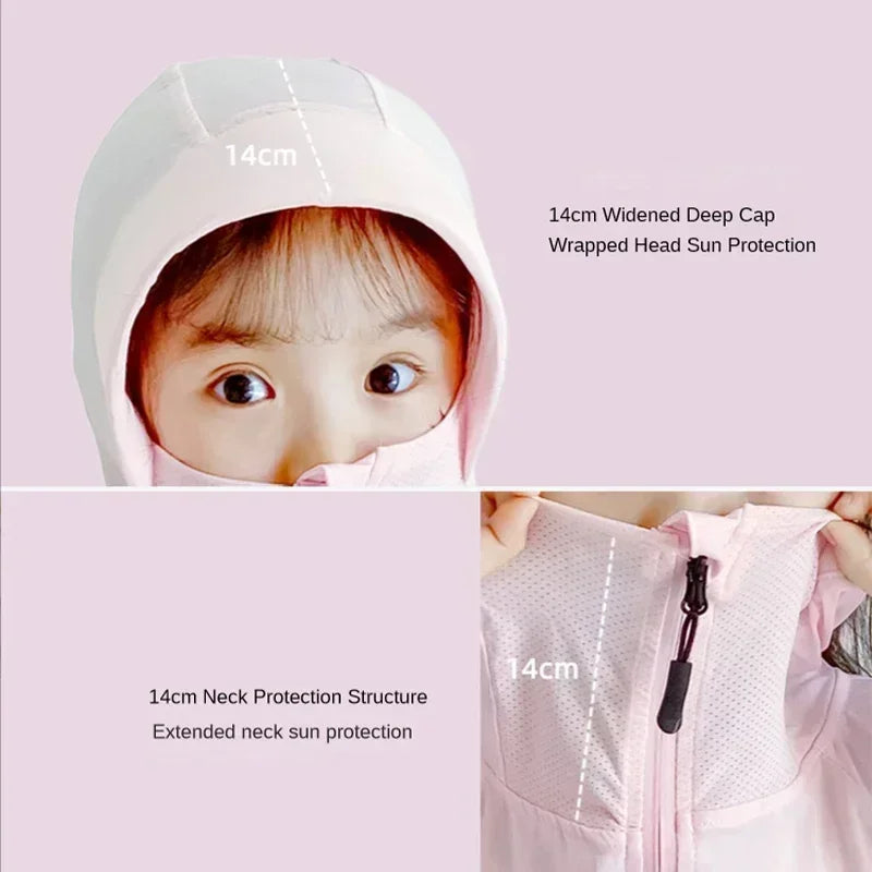 Ropa de protección solar para niños, chaqueta de protección solar de seda helada para exteriores, resistente a los rayos UV, chaqueta de protección solar para juegos al aire libre de verano
